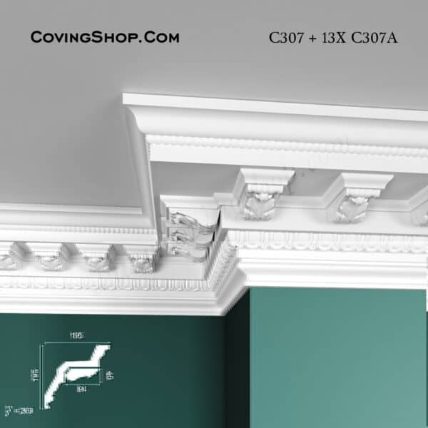 C307 Large Regency Coving 195mm x 195mm x 2m