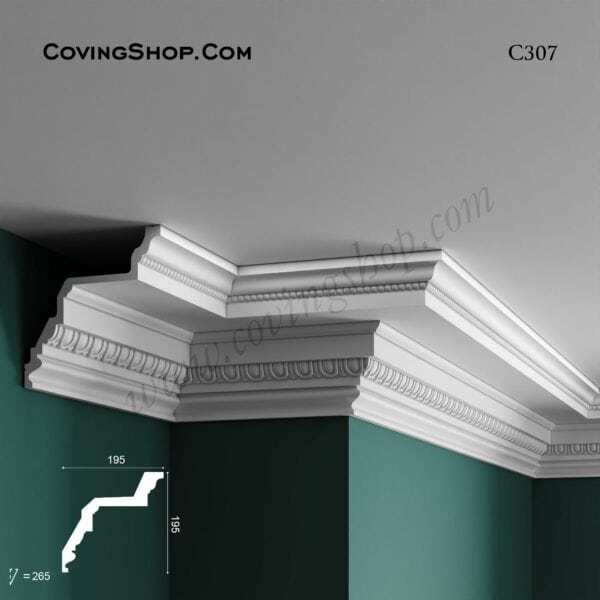 C307A Coving Decorative Element 75mm x 40mm x 94mm